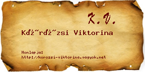Körözsi Viktorina névjegykártya